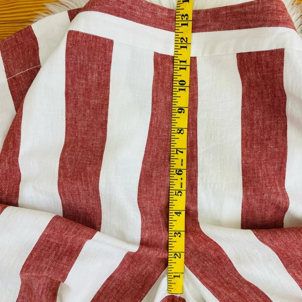 Madewell Huston Pull-On Crop Pants in Bold Stripe, EUC - Picture 9 of 12